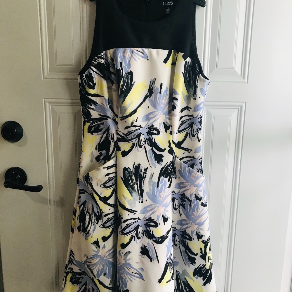 Chaps Floral Fit and Flare Dress